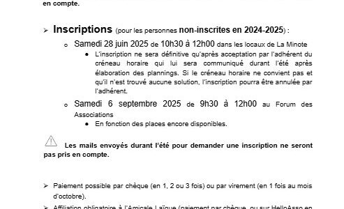 Inscription pour la saison 2025 – 2026 à l’école de Musique