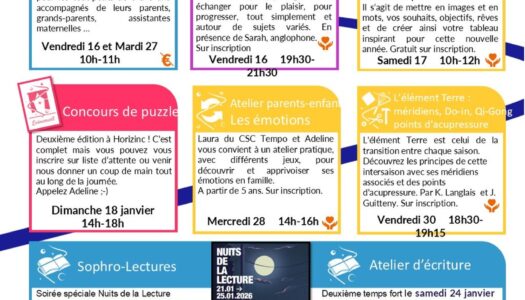 Minothèque: Programme du mois de janvier 2026