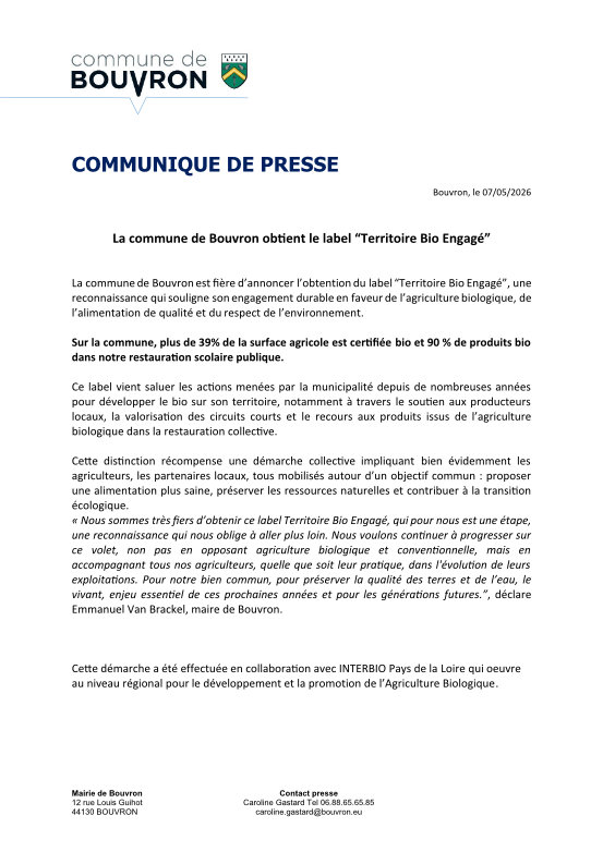 CP Label Territoire Bio