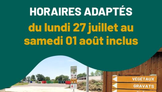 HORAIRES DÉCHETTERIE