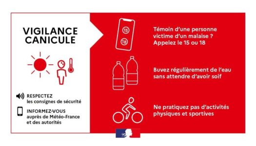 Canicule – La Loire-Atlantique placée en vigilance canicule rouge à compter de ce vendredi 10 juillet à 12h00.